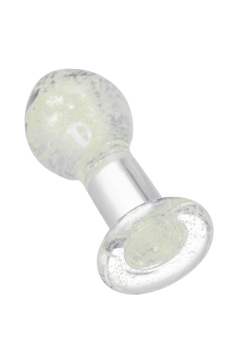 Прозрачная, светящаяся в темноте анальная втулка - 6,5 см. фото 4