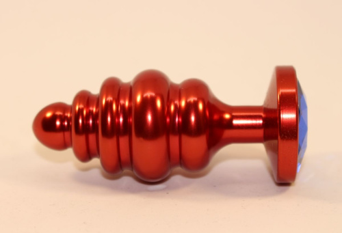 Красная фигурная пробка с синим стразом - 7,3 см. фото 2