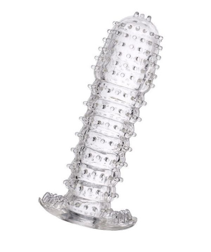 Гелевая прозрачная насадка c шипами - 12 см. Гелевая прозрачная насадка c шипами - 12 см.