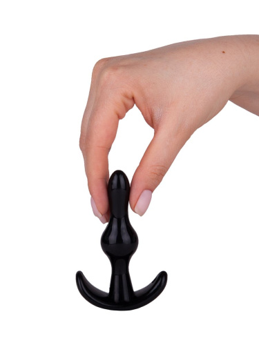 Черная анальная пробка с зауженным кончиком - 9 см. фото 5