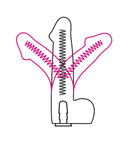 Телесный страпон Harness с вагинальной пробкой - 19,5 см. фото 4