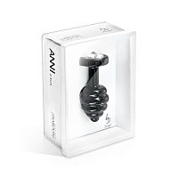 Большой чёрный винтовой плаг ANNI Ano black T2 - 7,5 см.