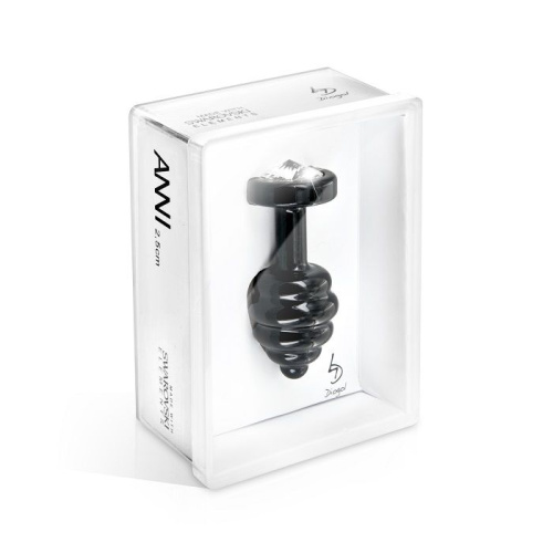 Большой чёрный винтовой плаг ANNI Ano black T2 - 7,5 см.