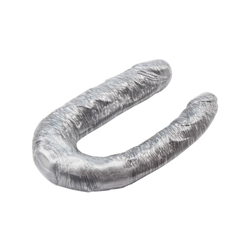 Серебристый двусторонний фаллоимитатор Dixie Normous - 34 см. фото 4