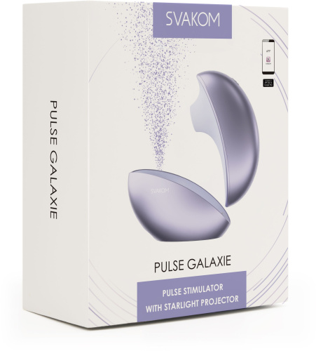 Сиреневый вакуум-волновой стимулятор Pulse Galaxie с проекцией звёздного неба фото 4