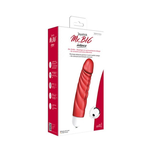 Красный вибратор с рёбрышками Mr. Big Intense - 18,4 см. фото 2