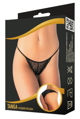 Оригинальные трусики-танга с кружевным узором фото 4