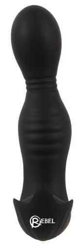 Черная анальная пробка с вибрацией, вращением и пультом ДУ RC Butt Plug with 2 Functions фото 3