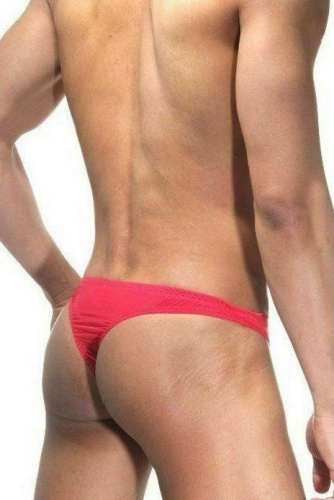 Мужские красные трусы-тонги на застежке фото 3 Мужские красные трусы-тонги на застежке фото 3
