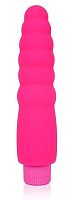 Розовый силиконовый вибратор Cosmo - 15 см.