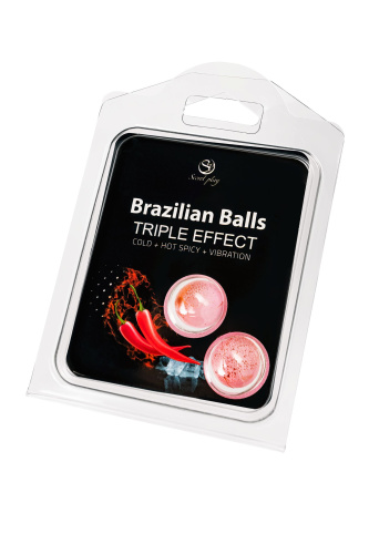 Набор из 2 шариков с массажным маслом Brazilian Balls с тройным эффектом фото 3