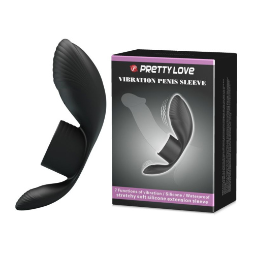 Черное кольцо на пенис с вибрацией Vibration Penis Sleeve фото 2