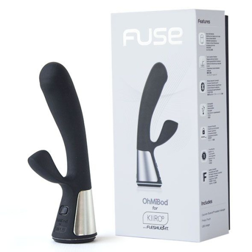 Чёрный интерактивный вибратор Kiiroo Ohmibod Fuse - 18 см. фото 3