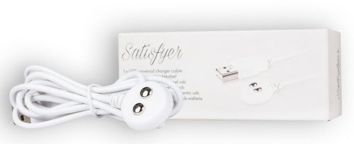 Белый магнитный кабель для зарядки Satisfyer USB Charging Cable фото 3