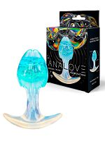 Голубоватая анальная пробка - 8,2 см.