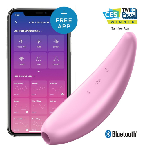 Розовый вакуум-волновой стимулятор Satisfyer Curvy 3+ фото 4