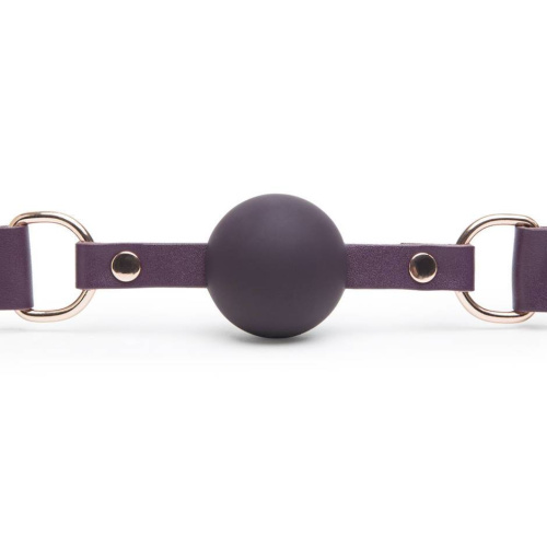 Фиолетовый кляп-шар Cherished Collection Leather Ball Gag фото 4