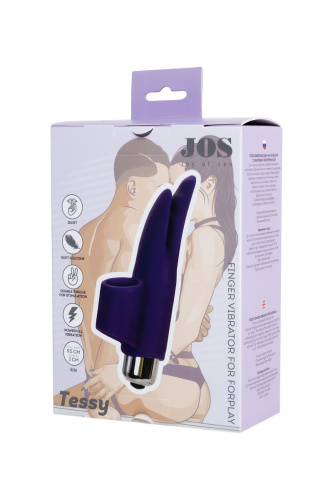 Фиолетовая вибронасадка на палец JOS Tessy - 9,5 см. фото 9