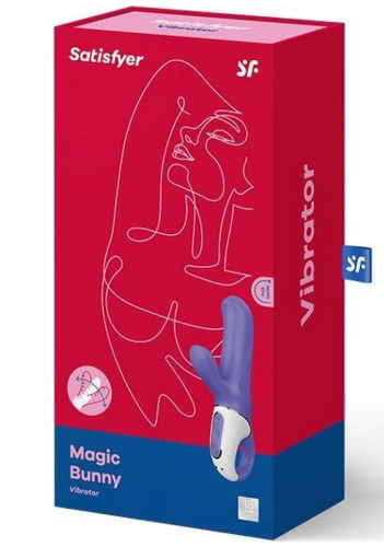 Фиолетовый вибратор Satisfyer Magic Bunny с клиторальным отростком - 17,6 см. фото 4