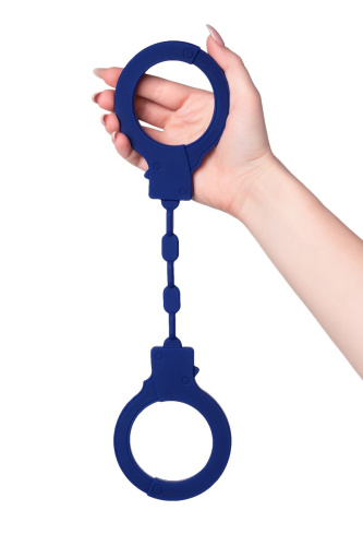 Синие силиконовые наручники  Штучки-дрючки фото 3