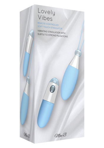 Голубой вибростимулятор Remote Soft Touch Stimulator - 10 см. фото 3