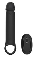 Черная насадка-удлинитель с вибрацией Vibrating Extender With Remote