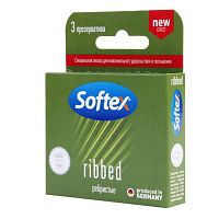 Ребристые презервативы Softex Ribbed - 3 шт.