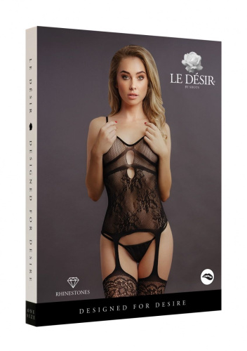 Эффектный комбинезон со стразами Suspender Rhinestone Bodystocking фото 3