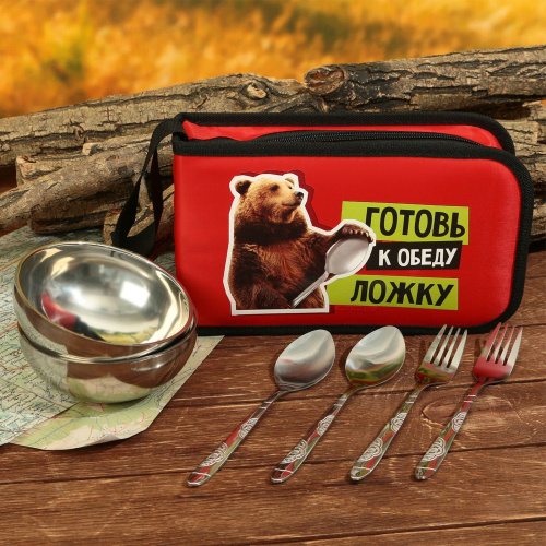 Туристический набор посуды «Готовь к обеду ложку» Туристический набор посуды «Готовь к обеду ложку»