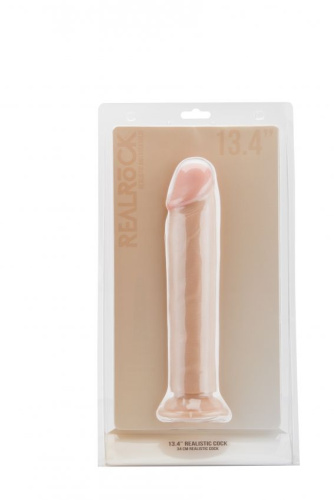 Телесный фаллоимитатор-гигант Realistic Cock 13,4 Inch No Scrotum - 34 см. фото 2