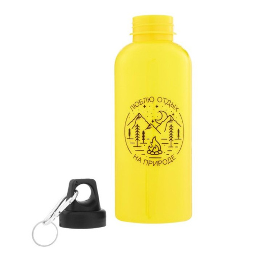 Желтая бутылка для воды «Люблю отдых на природе» (700 мл.) фото 2