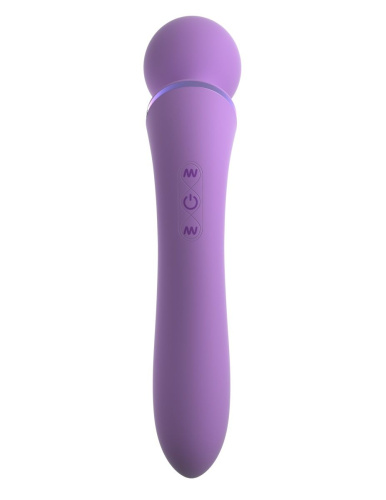 Фиолетовый двусторонний вибростимулятор Duo Wand Massage-Her - 19,6 см. фото 4