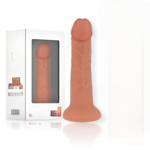 Телесный реалистичный вибратор с управлением через приложение - 20 см. фото 3