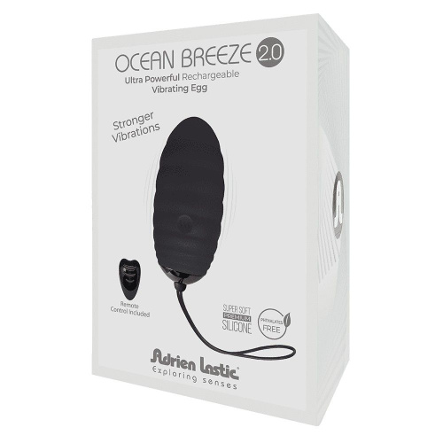 Черное виброяйцо с пультом ДУ Ocean Breeze 2.0 + LRS фото 2