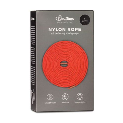 Красная веревка для связывания Nylon Rope - 5 м. фото 2