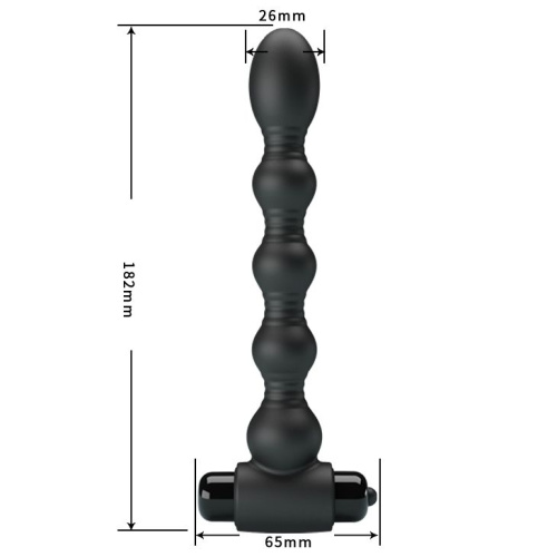 Черный анальный вибромассажер Lynn - 18,2 см. фото 4