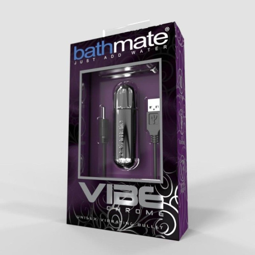 Серебристая перезаряжаемая вибропуля Bathmate Vibrating Bullet Vibe Chrome фото 4