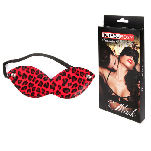 Красная маска на резиночке с леопардовыми пятнышками фото 3