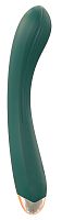 Зеленый вибратор для G-точки - 20 см.
