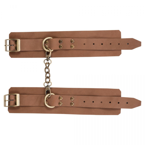 Коричневые кожаные наручники Maya фото 6 Коричневые кожаные наручники Maya фото 6