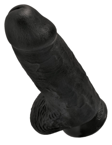 Черный фаллоимитатор на присоске Chubby - 22,9 см. фото 4