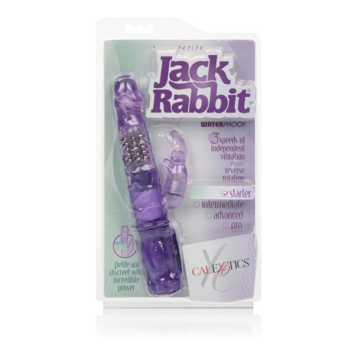 Фиолетовый вибромассажер Petite Jack Rabbit - 24 см. фото 6