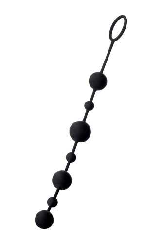 Черная анальная цепочка A-toys с шариками - 35,9 см. фото 2