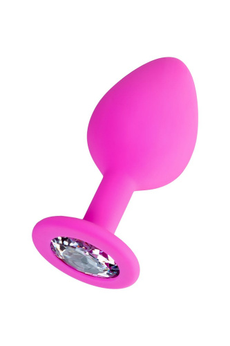 Розовая анальная втулка Brilliant с прозрачным кристаллом - 8 см. фото 2 Розовая анальная втулка Brilliant с прозрачным кристаллом - 8 см. фото 2