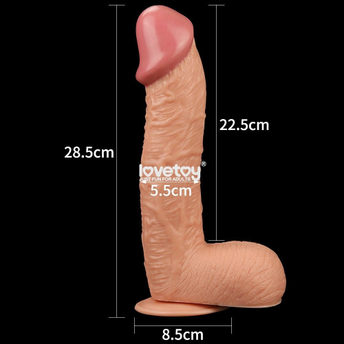 Фаллоимитатор-гигант на присоске - 28,5 см. фото 3