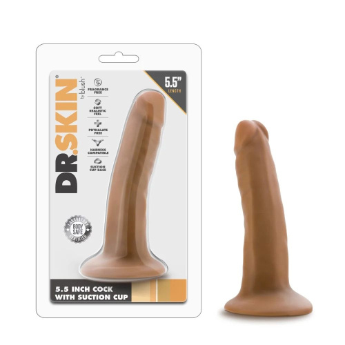 Карамельный фаллоимитатор 5.5 Inch Long Dildo With Suction Cup Base - 13,9 см. фото 5