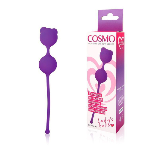 Фиолетовые вагинальные шарики с ушками Cosmo фото 2