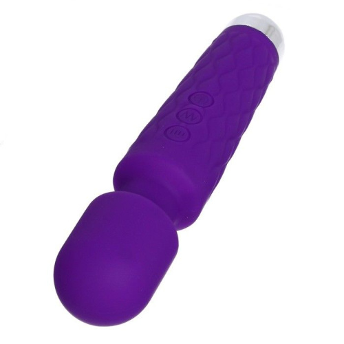 Фиолетовый wand-вибратор с подвижной головкой - 20,4 см. фото 4