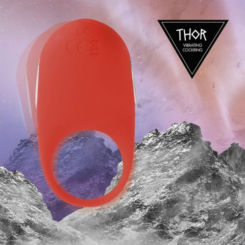 Красное кольцо с вибрацией Thor Cockring фото 3