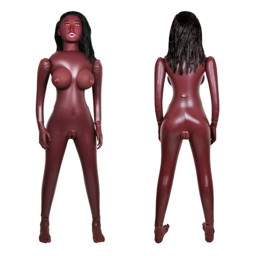 Темнокожая надувная секс-кукла с вибрацией Лионелла фото 3